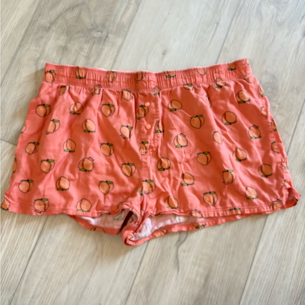 PINK Victoria's Secret Peach Print Coral Lounge Shorts